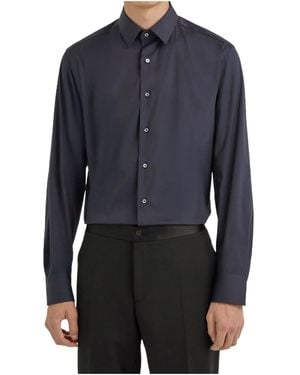 Canali Stretch Cotton Regular Fit Shirt - Blue