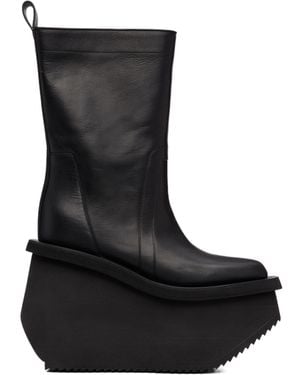 Rick Owens Tower Factory Platform Mid-Calf Boots - Black