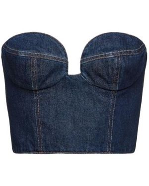 Magda Butrym Bustier With Heart Neckline - Blue