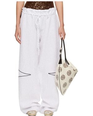 Tory Burch Cotton Baggy Trousers - White