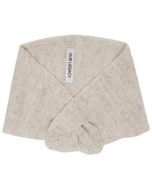 Our Legacy Diamond-Shaped Knitted Mini Scarf - White