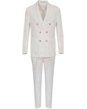 Eleventy Double-Breasted Suit - White