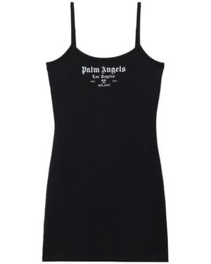 Palm Angels Milan La Fitted Mini Dress - Black