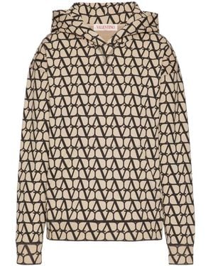 Valentino Toile Iconographe-Print Cotton Hoodie - White
