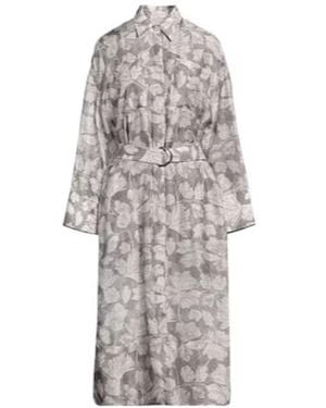 Brunello Cucinelli Printed Shirt Dress - Gray