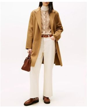 Tommy Hilfiger Belted Overcoat - Natural