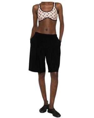 Marine Serre Cropped Tank Top - Black