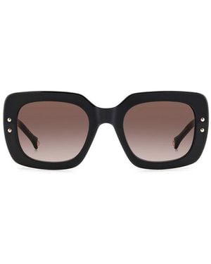 Carolina Herrera Square Frame Full Rim Sunglasses - Brown