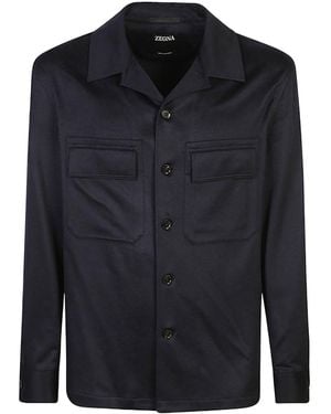 ZEGNA Long-Sleeved Casual Jacket - Blue