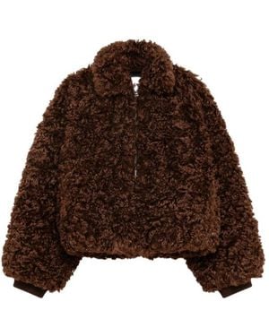 MSGM Zip-Up Jacket - Brown