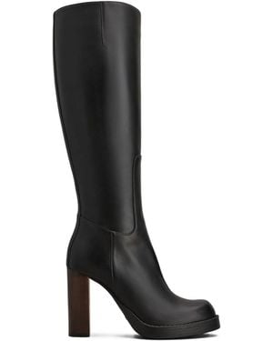 Tod's Round-Toe High-Heeled Boots - Black