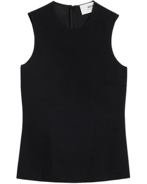 Ami Paris Sleeveless Crepe Blouse - Black