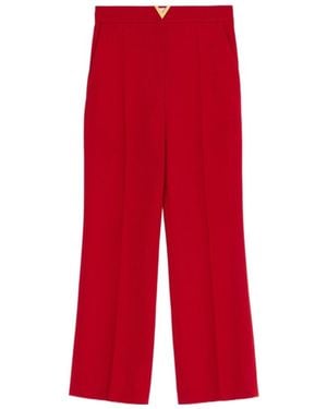 Valentino Logo Plaque Cropped Trousers - Red