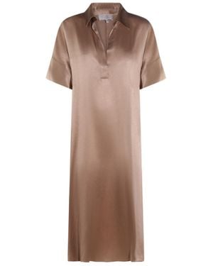 Antonelli Satin Shirt Dress - Brown