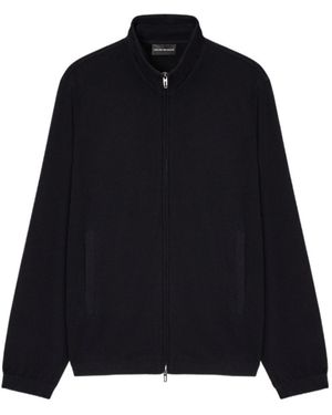 Emporio Armani Zip-Up High Neck Jacket - Blue