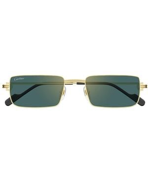 Cartier Rectangular Frame Sunglasses - Green