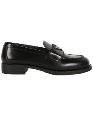 Prada Round-Toe Loafers - Black