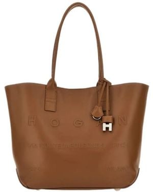 Hogan Small Address Shopping Bag - Brown