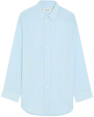 Agolde Striped Cotton-Blend Shirt - Blue