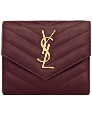 Saint Laurent Trifold Wallet - Purple