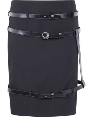 Coperni Logo Plaque Belted Skirt - Blue