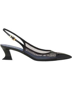 Lanvin Mesh Slingback Pumps - White