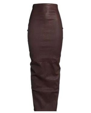 Rick Owens High-Waisted Pencil Midi Skirt - Brown