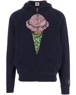 ICECREAM Long-Sleeve Hooded Sweatshirt - Blue