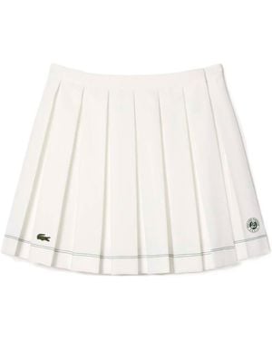 Lacoste Solid Color Pleated Skirt - Natural