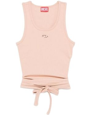DIESEL T-Anky-Tail-S1 Tied Ribbed Tank Top - Natural