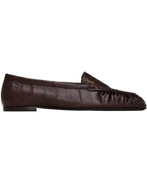 Saint Laurent Loaferino Ballerinas - Brown