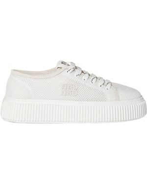 Miu Miu Mesh Fabric Trainers - White