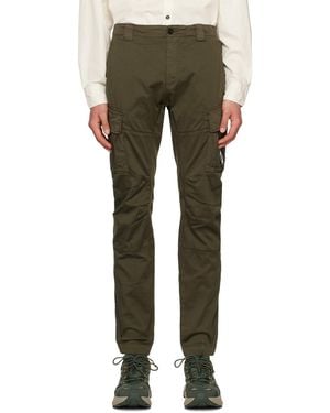 C.P. Company Satin Stretch Cargo Trousers - Green