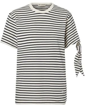 JW Anderson Striped Cotton Jersey T-Shirt - White