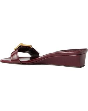 KHAITE Smooth Leather Sandals - Brown