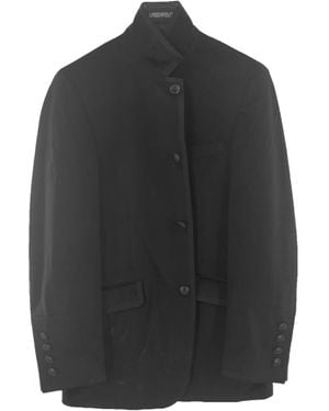 Karl Lagerfeld Single-Breasted Stand-Neck Casual Coat - Black