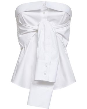 GIUSEPPE DI MORABITO Tie-Front Strapless Top - White
