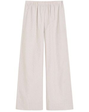 By Malene Birger Cabello Striped Wide Leg Trousers - White