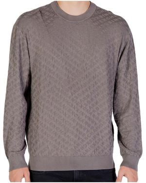 ARMANI EXCHANGE Long-Sleeved Knitted Shirt - Grey
