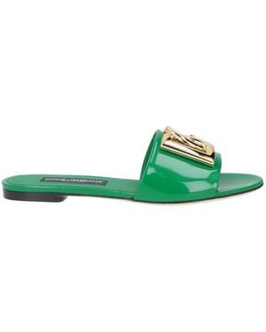 Dolce & Gabbana Simple Round-Toe Slippers - Green