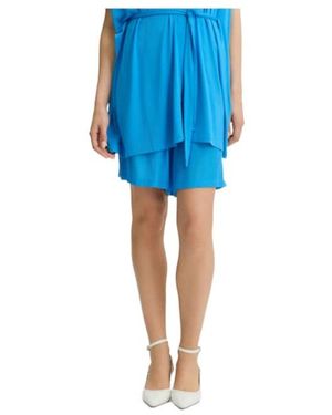 Liu Jo Pleated Elasticated Shorts - Blue