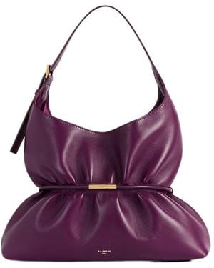 Balmain Sphynx Medium Shoulder Bag - Purple