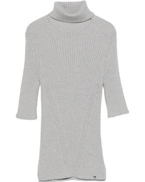 Herno High-Neck Knit Sweater - Gray