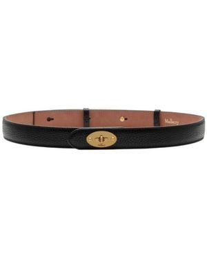 Mulberry Logo-Engraved Belt - White