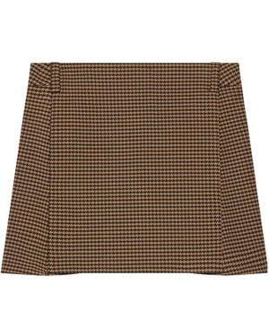 Courreges Houndstooth Mini Skirt - Brown