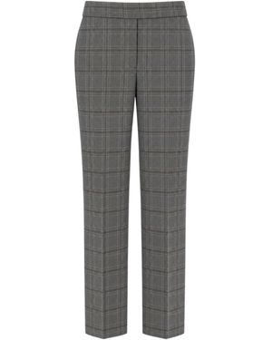 Peserico Prince Of Wales Check Elasticated-Waist Tapered Pants - Gray