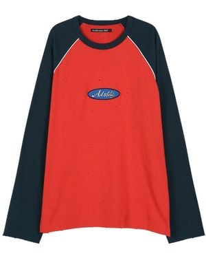 ANDERSSON BELL Color-Blocked Raglan Long-Sleeved T-Shirt - Red
