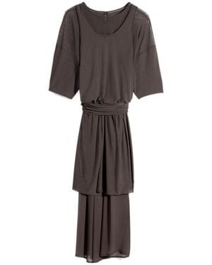 Lemaire Double-Layer Draped Dress in Natural | Lyst