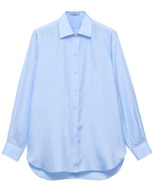 Prada Silk Poplin Shirt - Blue