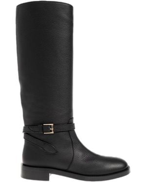 Gianvito Rossi Buckle-Strap Knee-High Boots - Black